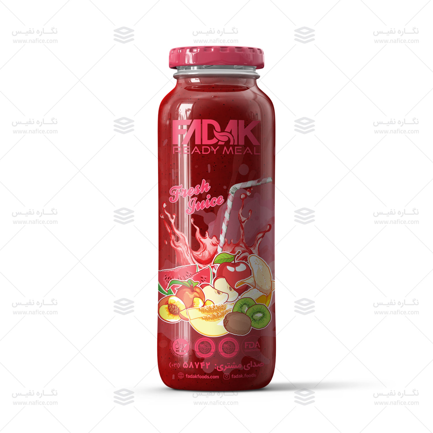 Dona Juice01 لیبل آبمیوه کیترینگ دونا