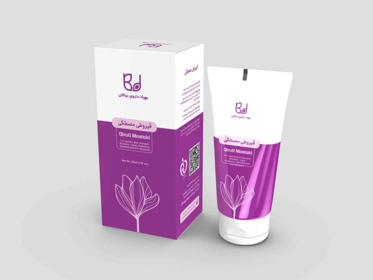طراحی جعبه داروی گیاهی قیروطی مصطکی | شرکت بهپاد نیاکان - جعبه سازی نگاره نفیس