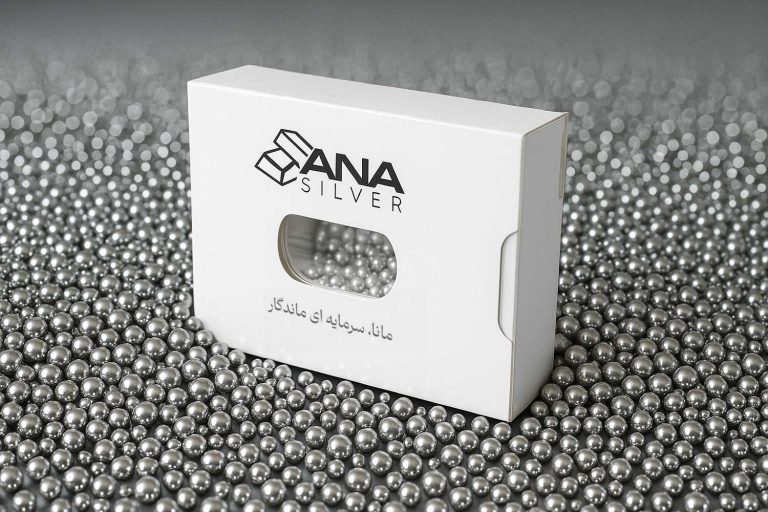 طراحی جعبه ساچمه نقره مانا سیلور - جعبه سازی نگاره نفیس