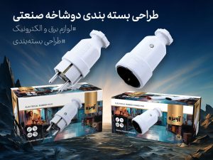 چاپ و طراحی جعبه های صنعتی 2 طراحی جعبه دو شاخه صنعتی آویژه - جعبه سازی نگاره نفیس
